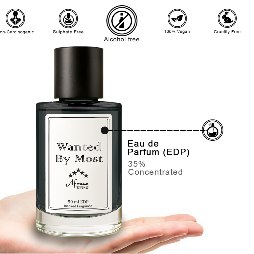 Wanted by Most Perfume for Men | Fresh Spicy Woody Citrus Fragrance | 50ml Unisex Eau de Parfum Spray | Luxury Gift for Him
