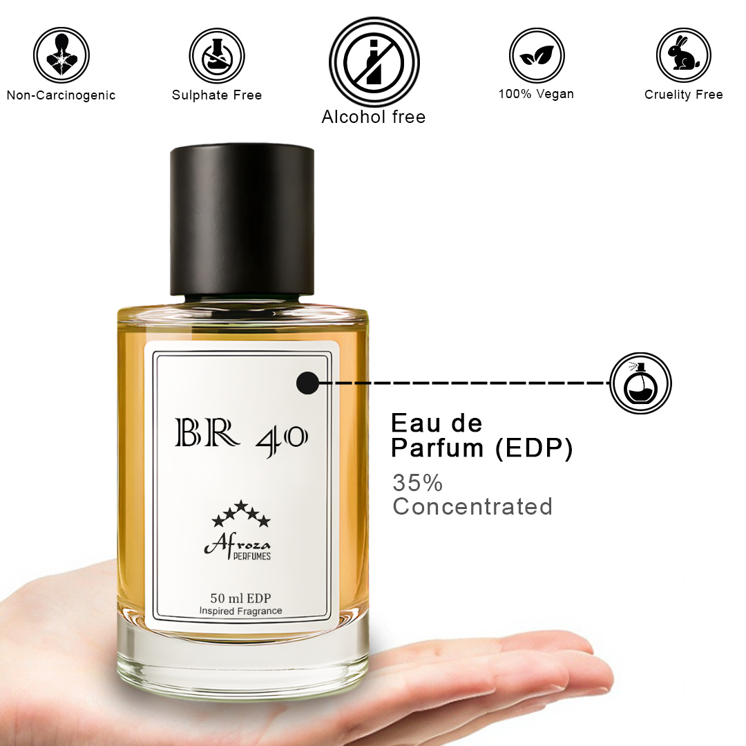 BR40 Perfume For Men & Women | Bold Woody Oriental Amber Oud Fragrance | 50ml Unisex Eau De Parfum Spray | Luxury Gift For Him & Her