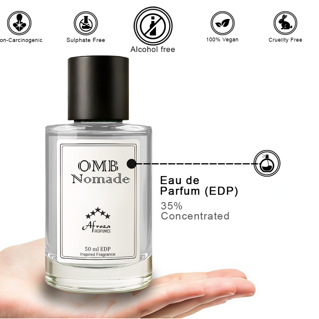 OMB Nomade Perfume for Men | Smoky Woody Spicy Amber Oudh Fragrance | 50ml Unisex Eau de Parfum Spray | Luxury Gift for Him