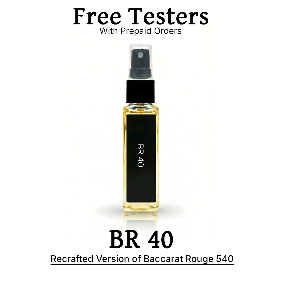 (Inspired by Baccarat Rouge 540) BR40 Perfume For Men & Women | Bold Woody Oriental Amber Oud Fragrance |  8 ml Unisex Eau De Parfum Spray | Luxury Gift For Him & Her