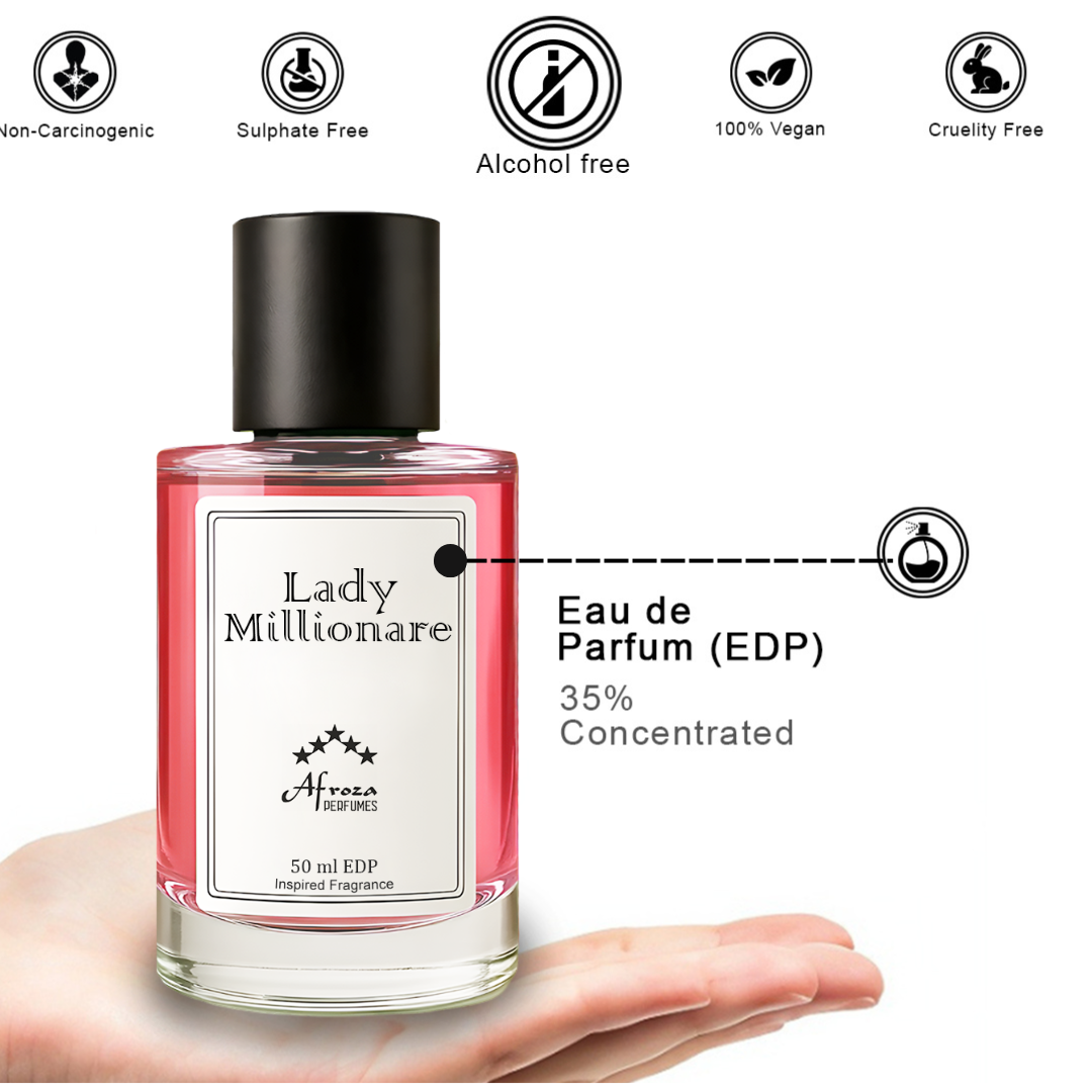 Lady Millionaire Perfume For Women | Sweet Fruity Floral Amber Musk Fragrance | 50ml Eau De Parfum Spray | Luxury Gift For Her